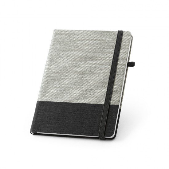 Caderno 14x21cm em palha e algod&atilde;o Personalizado