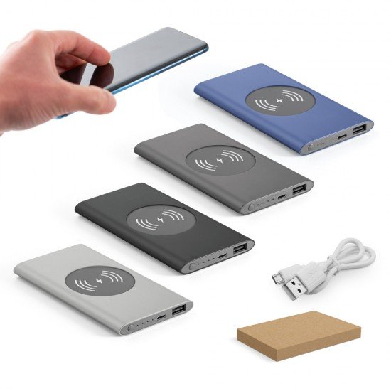 Bateria Port&aacute;til e Carregador Wireless Personalizado