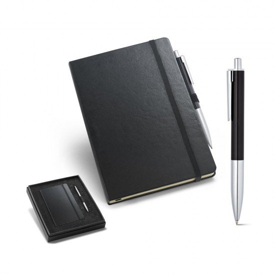 Kit de Caderno 14x21cm e Esferogr&aacute;fica Personalizado
