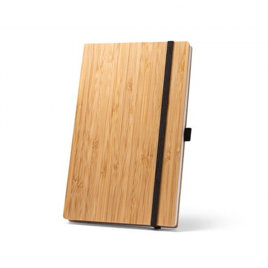 Caderno 14x21cm de capa e contracapa em placa de bambu Personalizado