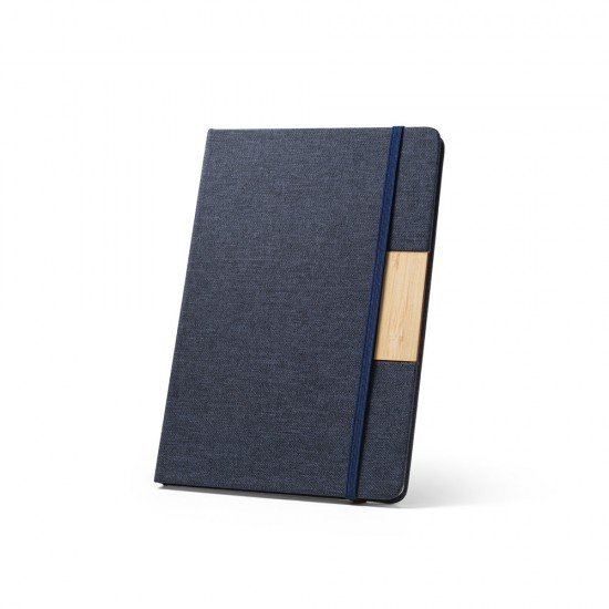 Caderno 14x21cm em tecido poli&eacute;ster 100% reciclado Promocional
