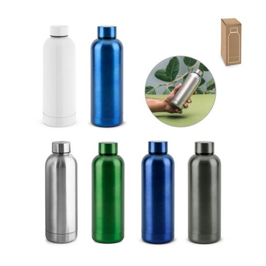 Squeeze em a&ccedil;o inox met&aacute;lico 550 mL Personalizado 