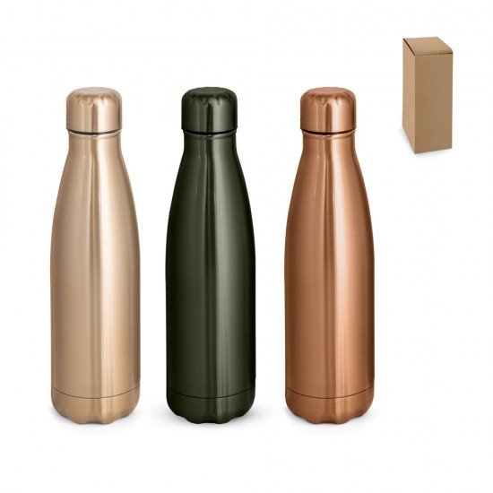 Garrafa em a&ccedil;o inox com acabamento met&aacute;lico 510 mL Personalizado
