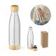 Garrafa em a&ccedil;o inox com tampa em bambu 550 mL Personalizada