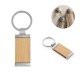 Chaveiro Retangular em Bambu com Revestimento em Metal com Logo