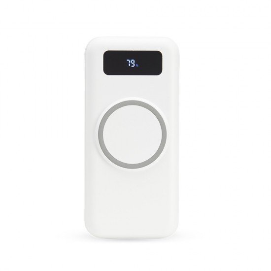 Power Bank 10.000mAh com Carregamento via Indu&ccedil;&atilde;o ou via Cabo Personalizado com Logo