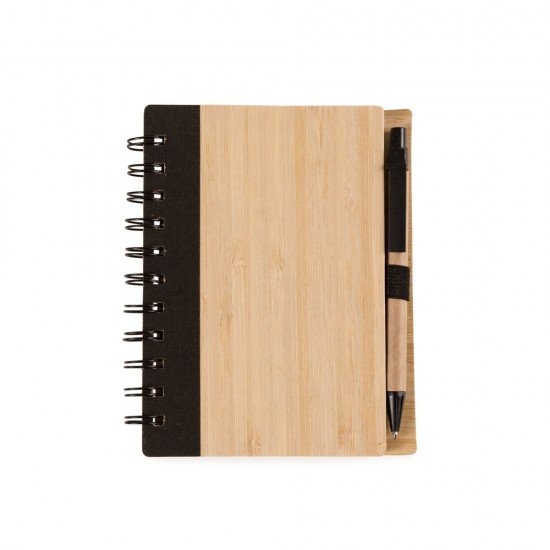 Bloco de Anota&ccedil;&otilde;es Bambu 16X13 com Caneta para Brindes Personalizados