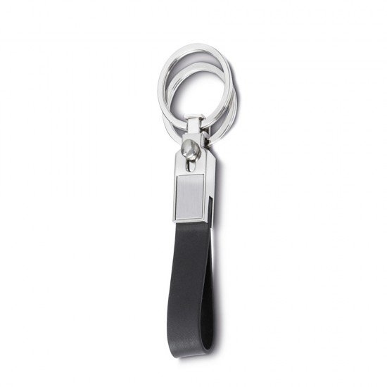 Chaveiro Metal Couro Sint&eacute;tico com 2 Argolas Para Brindes